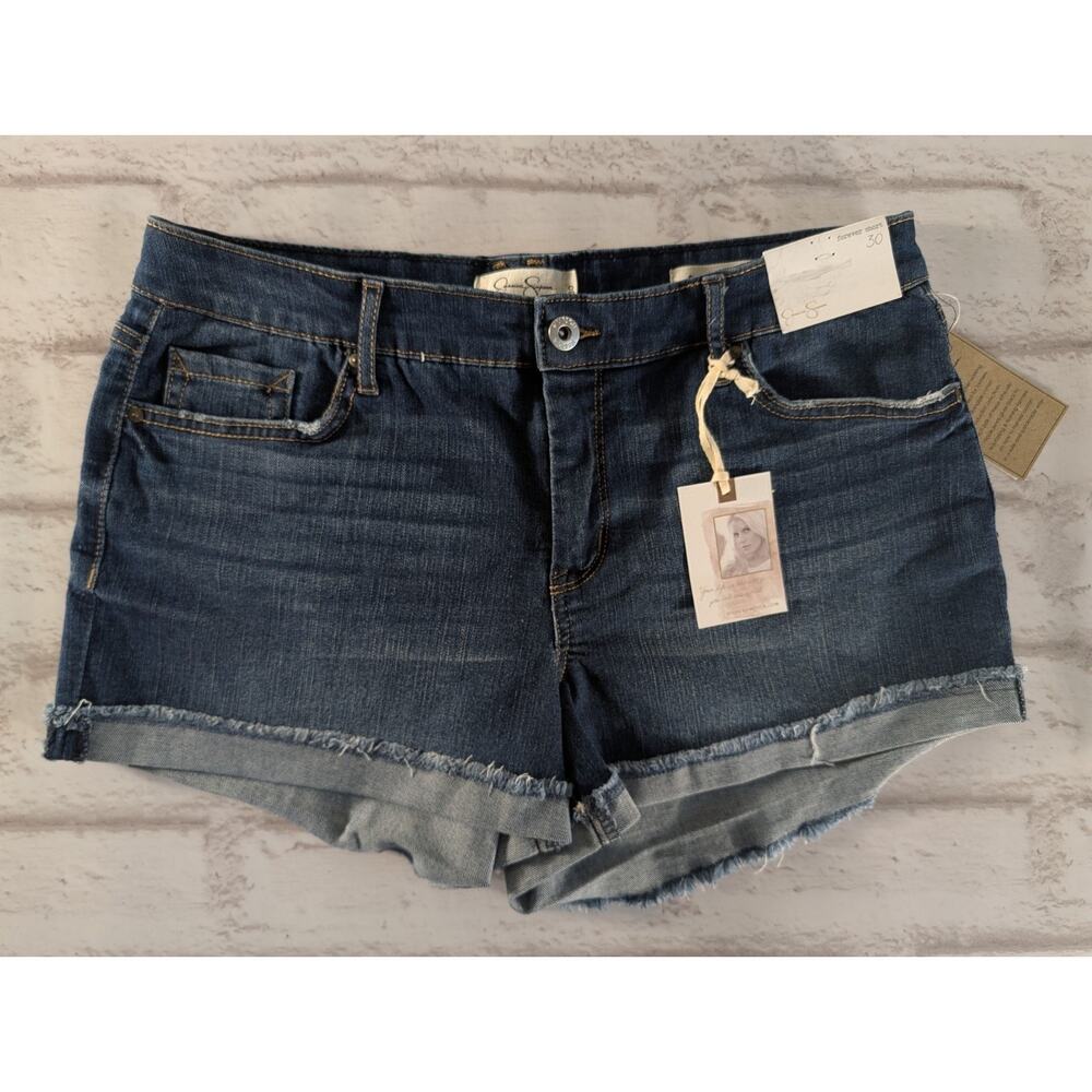 Jessica Simpson size 30 Cutoff forever rolled blue jean Stretch shorts womens 03